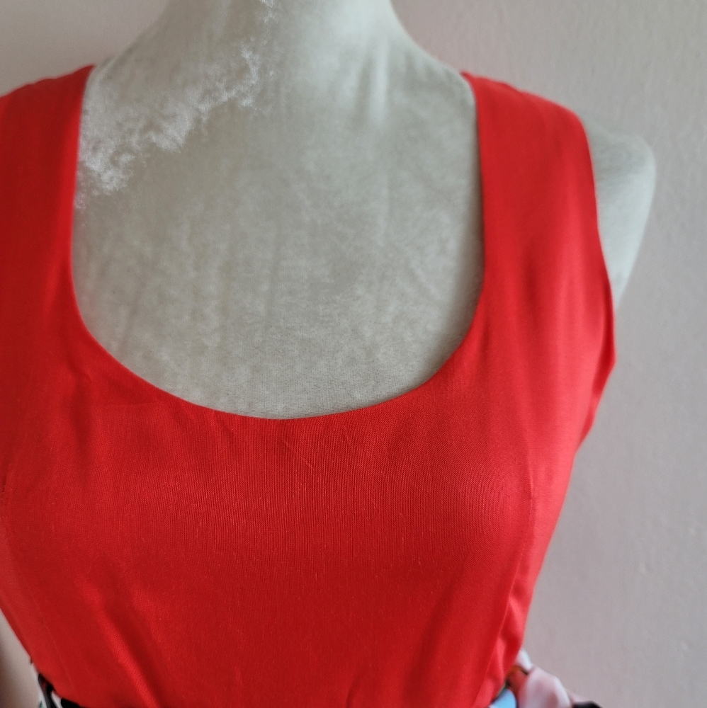 VTG 60s Mod Tangerine Disco Ball Dress - Picture 5 of 16